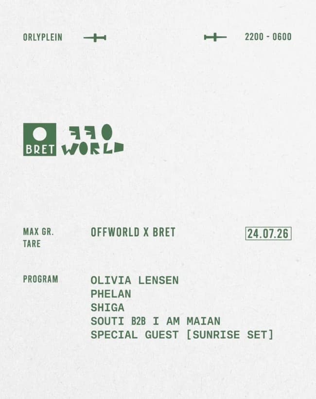 BRET x Off World - Olivia Lensen + SPECIAL GUEST