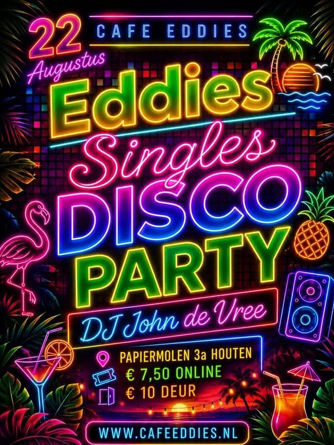 Eddie’s Singles Disco Party met Dj John de Vree ( met Videoclips)