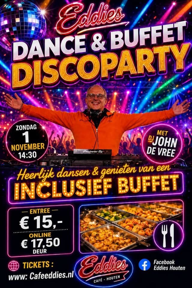 Eddies Dance & Buffet Discoparty met Dj John de Vree