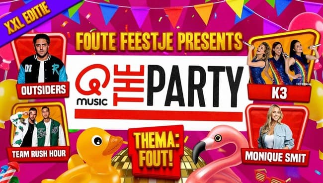Foute Feestje XXL Goes: K3, Outsiders, Qmusic The Party en Meer!