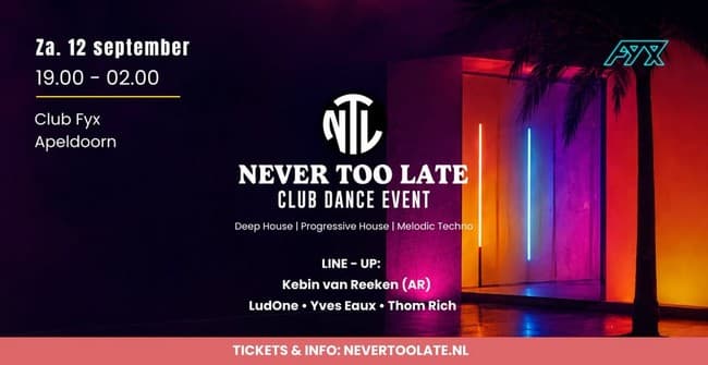 Never Too Late Club Dance Event Apeldoorn
