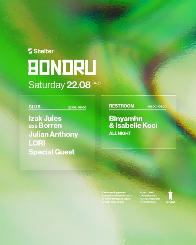 Shelter presents: Bondru - Julian Anthony, Special Guest & More